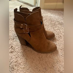 Dark caramel booties from ALDO